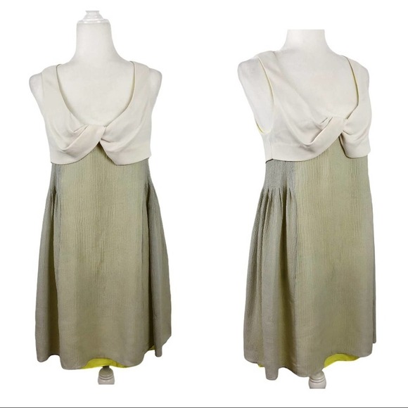 Alexander Wang Mini Silk Dress Colorblock A-Line Pleated Party Size 6 - Picture 14 of 14